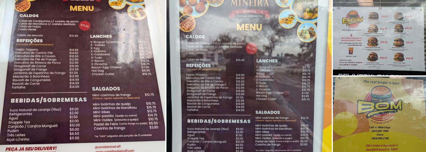 Comida Mineira Menu