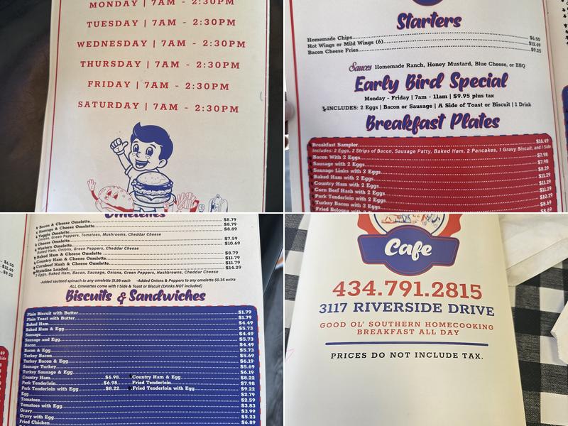 Riverside Cafe Menu