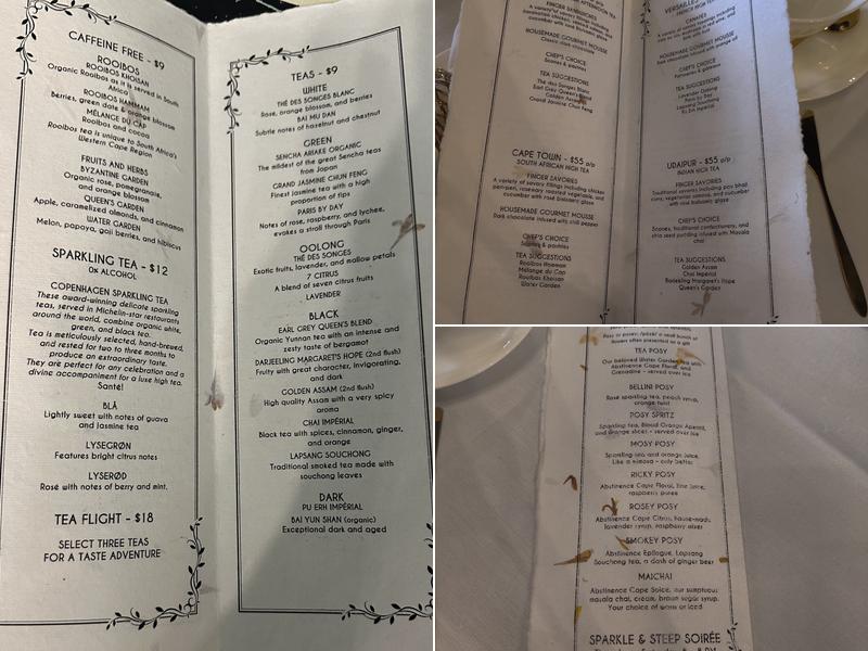 Fleur de Thé Menu