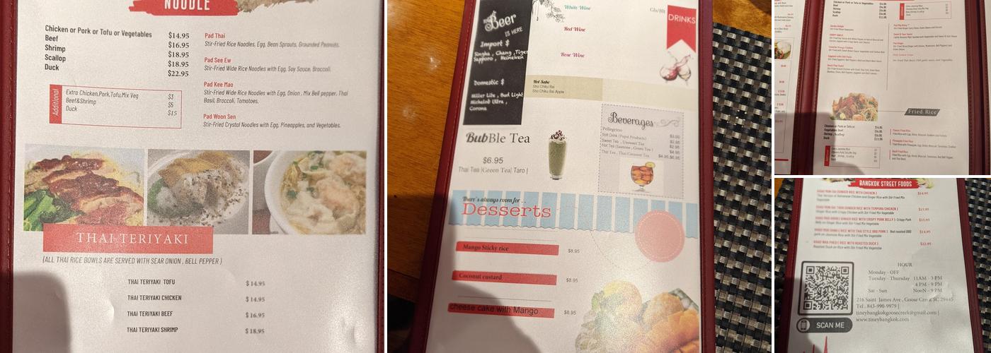 Mango Tree Thai Cafe Menu