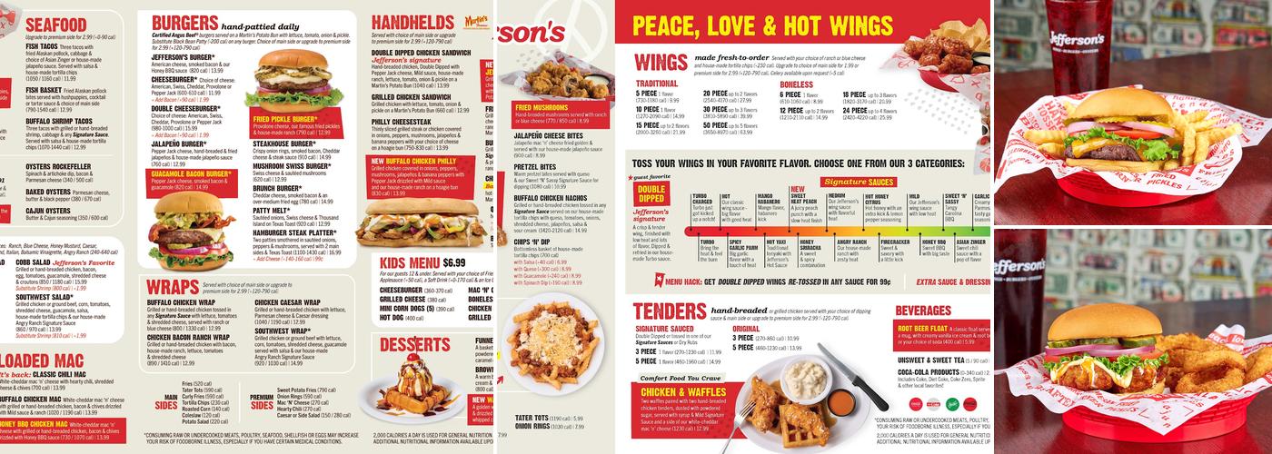 Jefferson's Menu