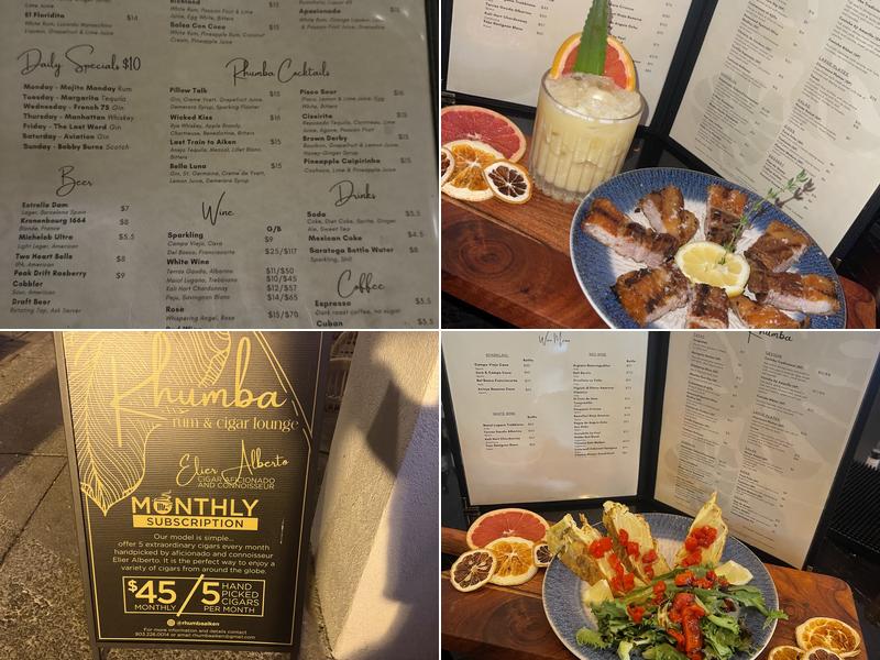 Rhumba Rum & Cigar Lounge Menu