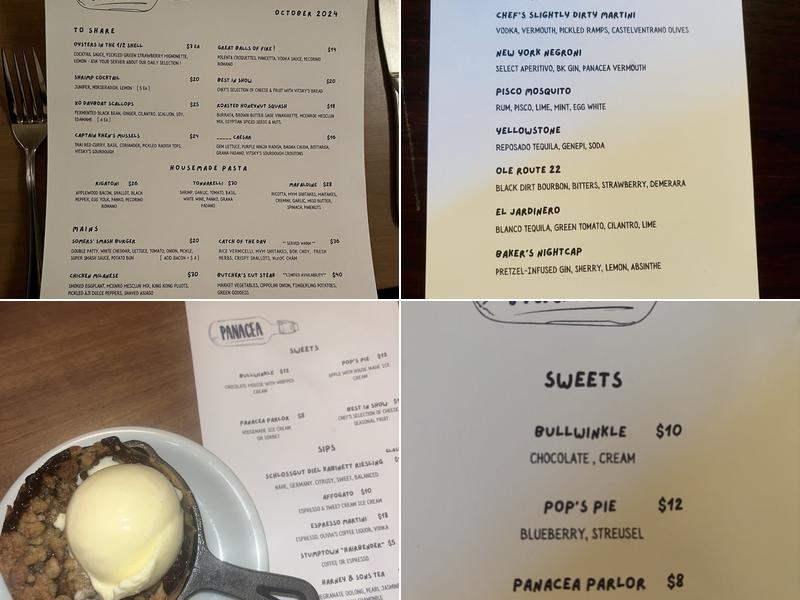 Panacea Menu