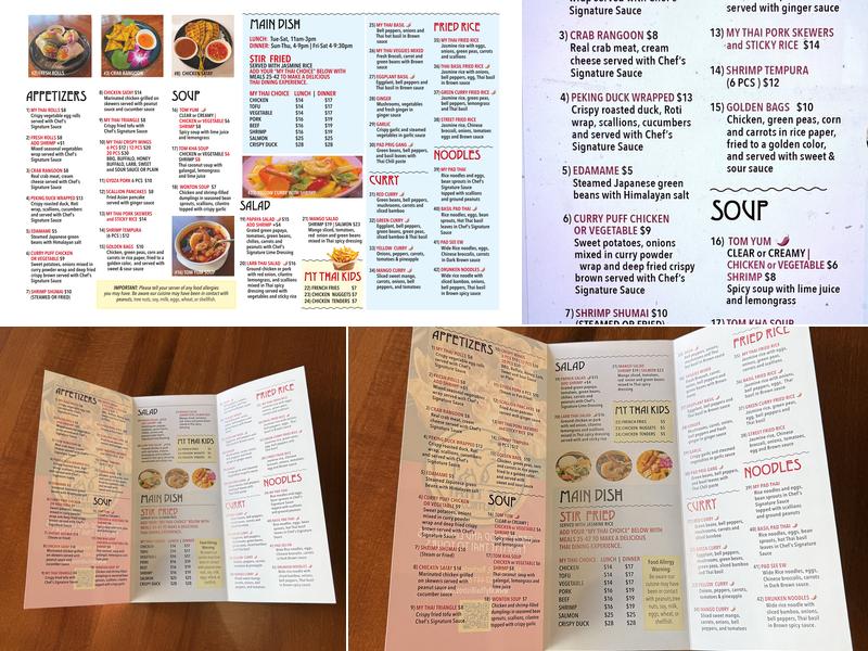 My Thai Bistros Menu