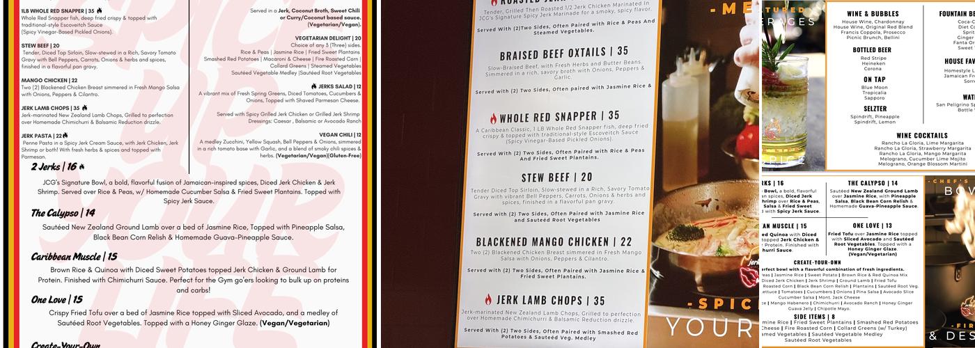 Jerks Caribbean Grill Menu