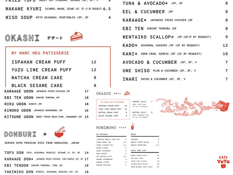 Cafe Yoto Menu