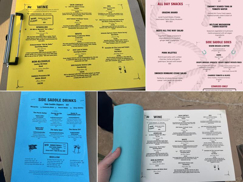 Side Saddle Wine Saloon & Bar Menu