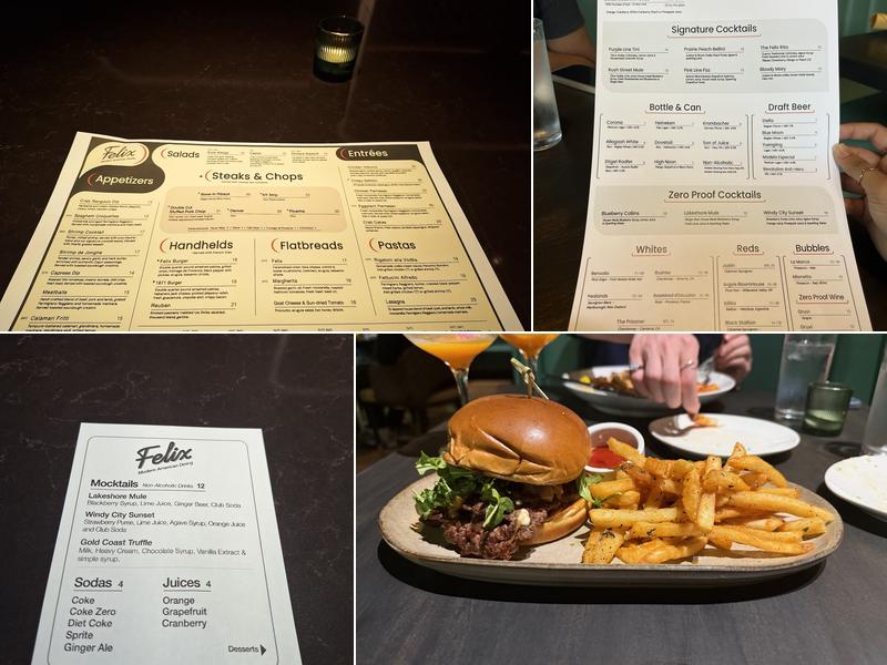 Felix: Modern American Dining Menu