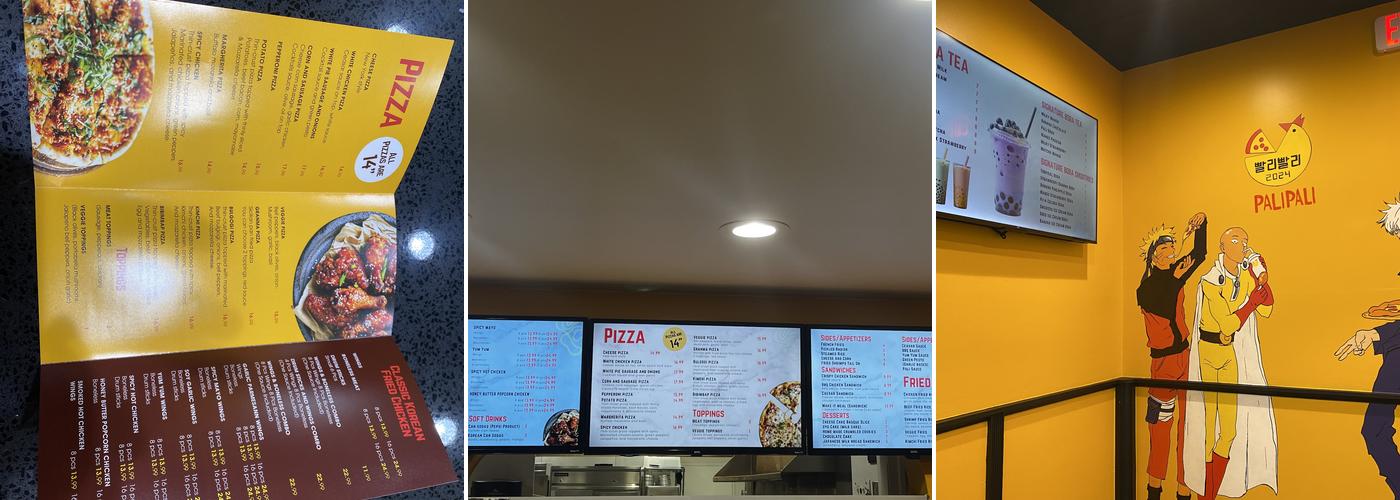 Pali Pali Pizza and Fried Chicken Menu