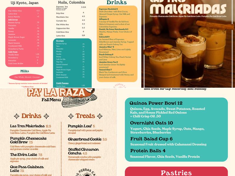 Las Perras Café Menu