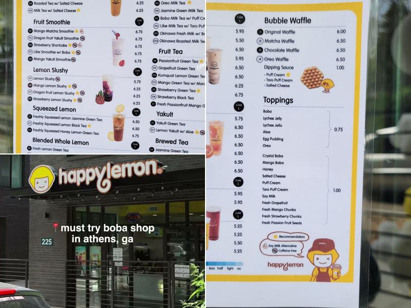 Happy Lemon Menu