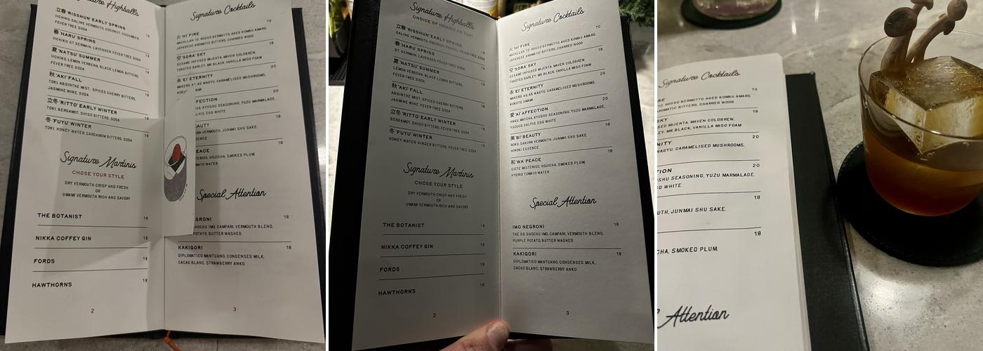 Bar Doko Menu