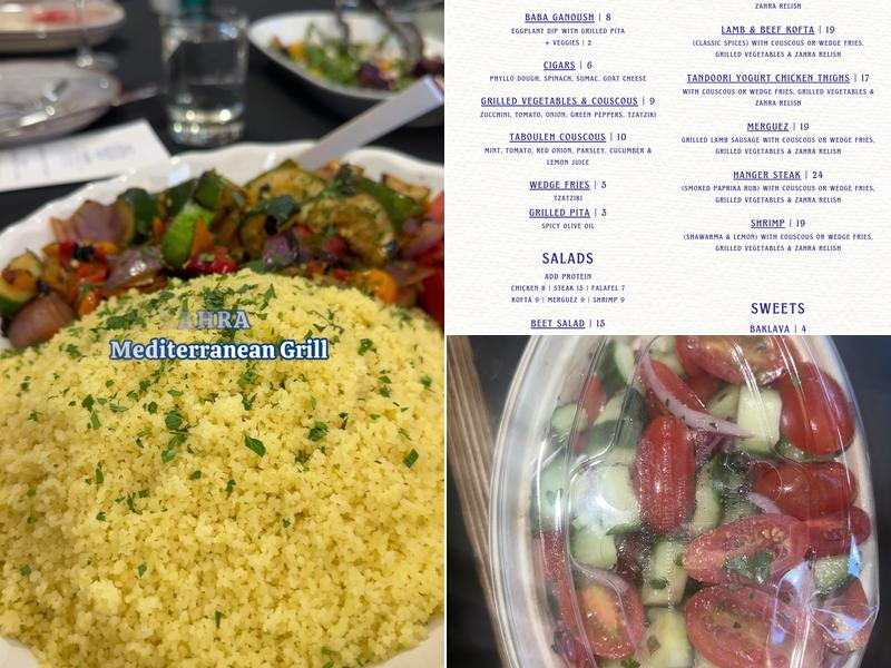 Zahra Mediterranean Grill Menu