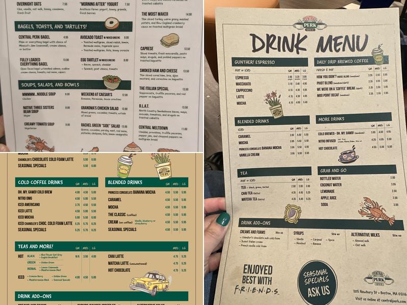 Central Perk Coffee Co Menu
