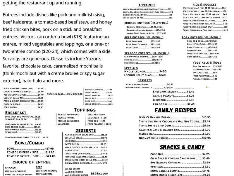 Pamilya Menu