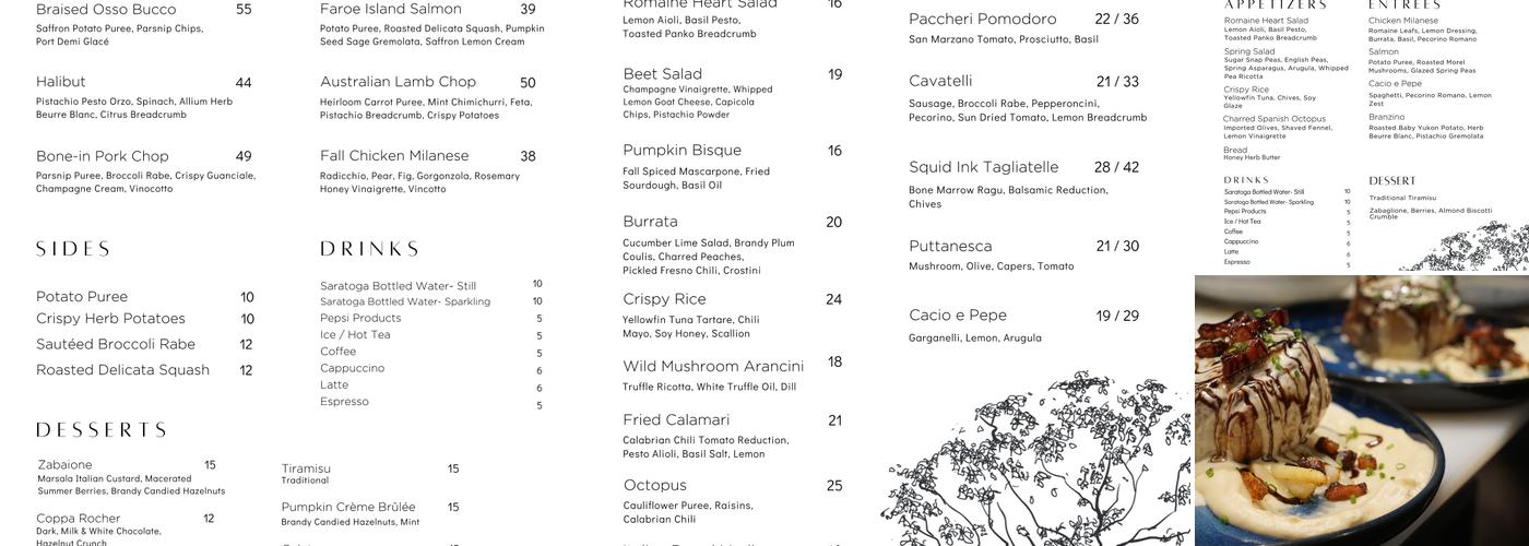 Azzurri Italian Cucina Menu