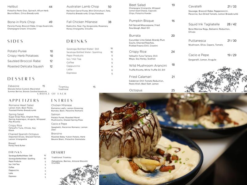 Azzurri Italian Cucina Menu