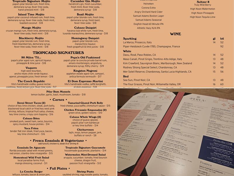 Perla Menu