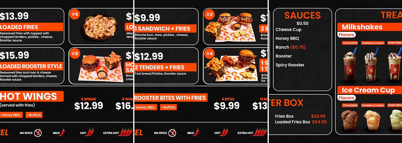 Red Rooster Hot Chicken Menu