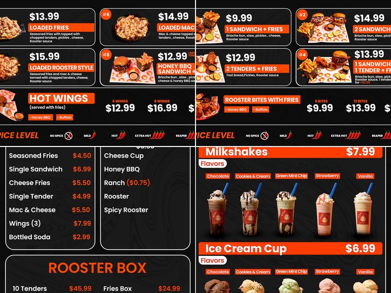 Red Rooster Hot Chicken Menu