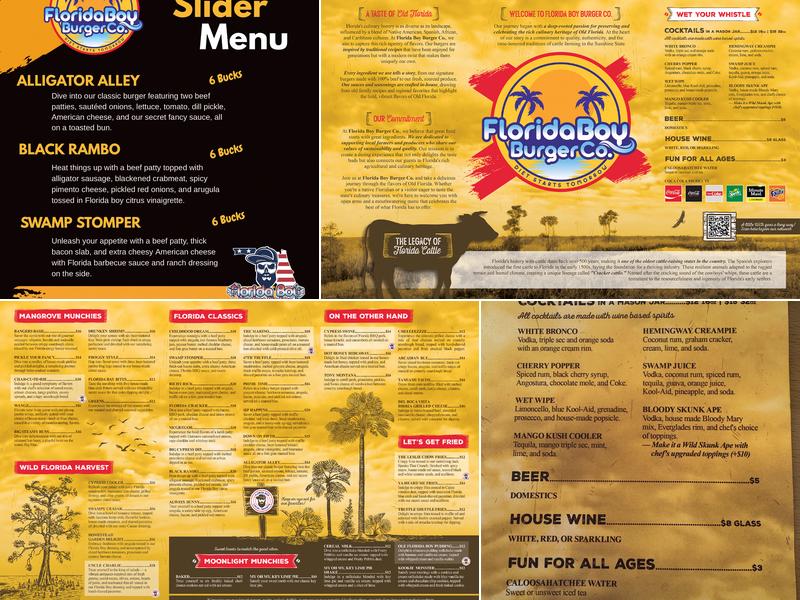 Florida Boy Burger Co. Menu
