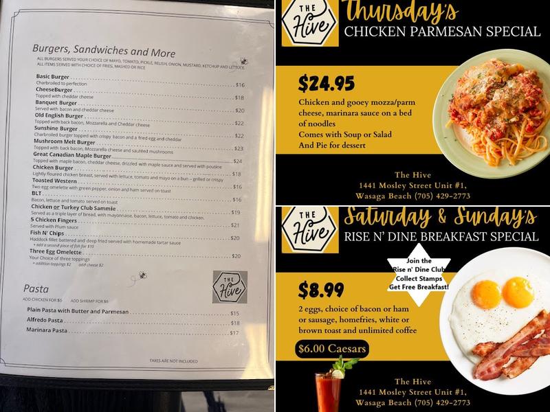 The Hive Restaurant & Pub Menu