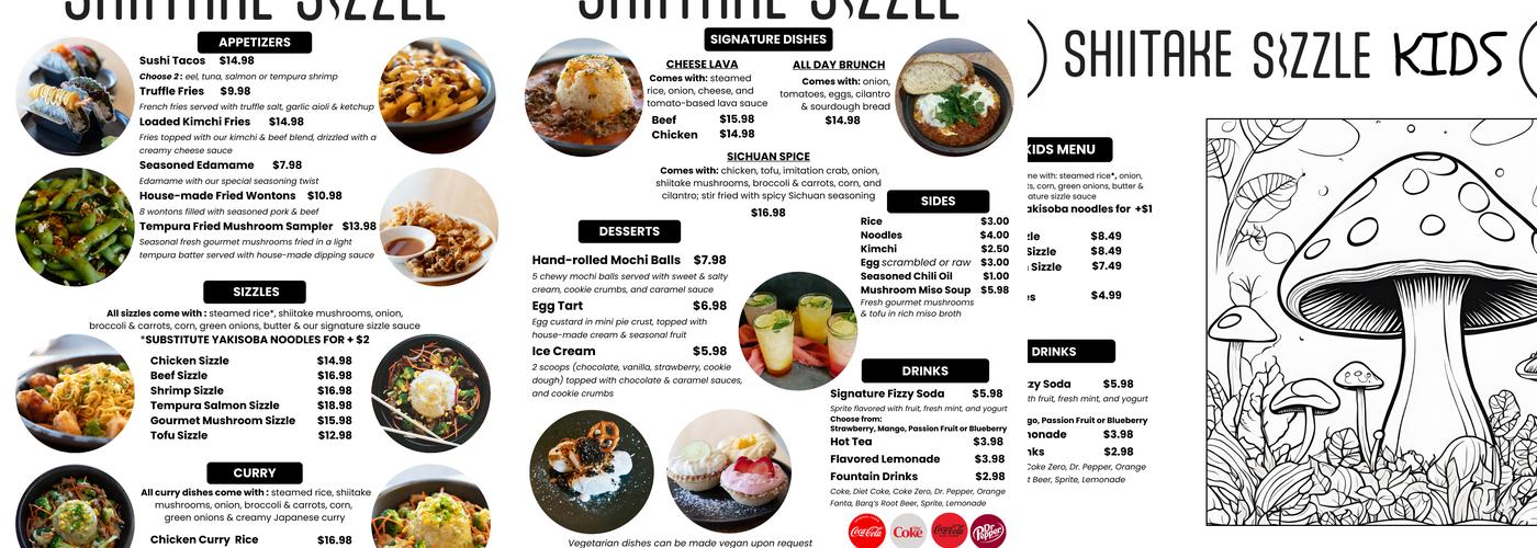 Shiitake Sizzle Menu