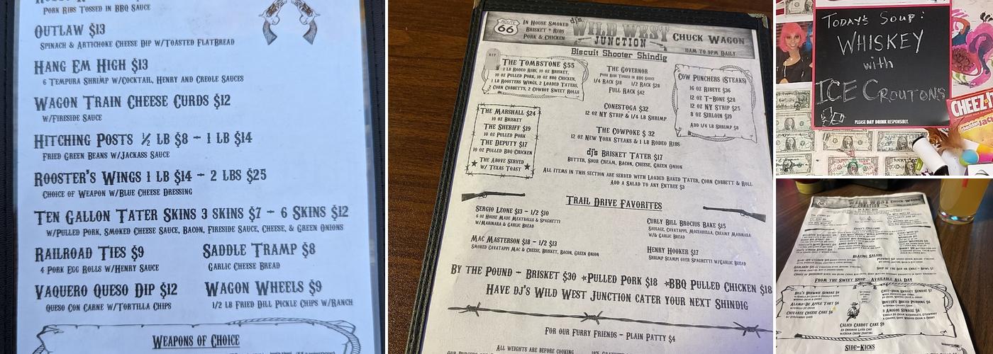 dj's Wild West Junction Menu