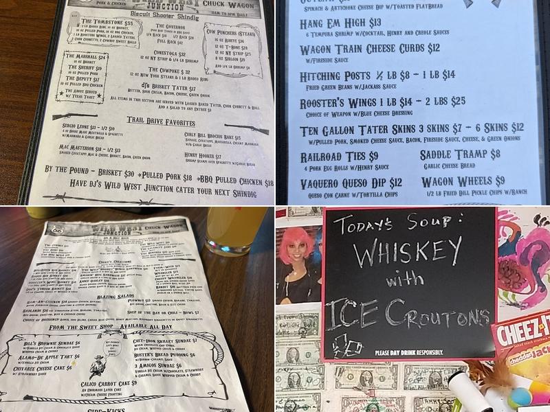 dj's Wild West Junction Menu