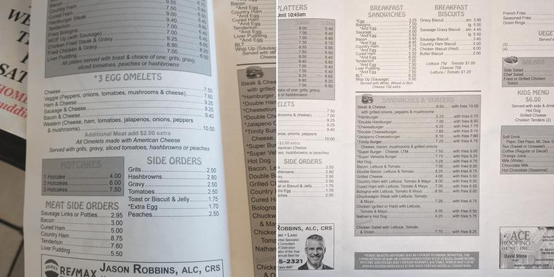 Kings Trinity Grill Menu