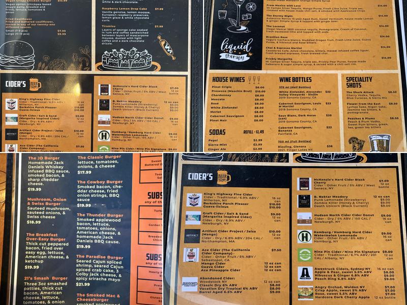 21 Burgers & Wings of Poughkeepsie Menu