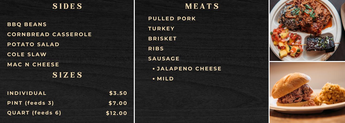 Golden Hour Barbecue Menu