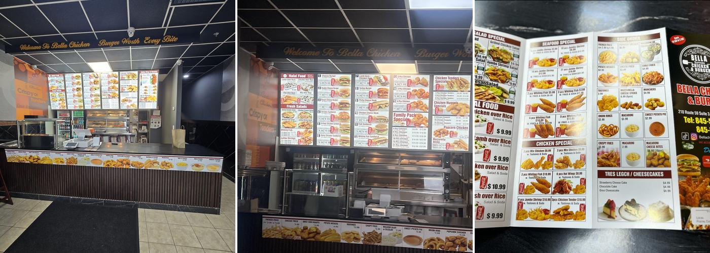 Bella Chicken And Burger Menu