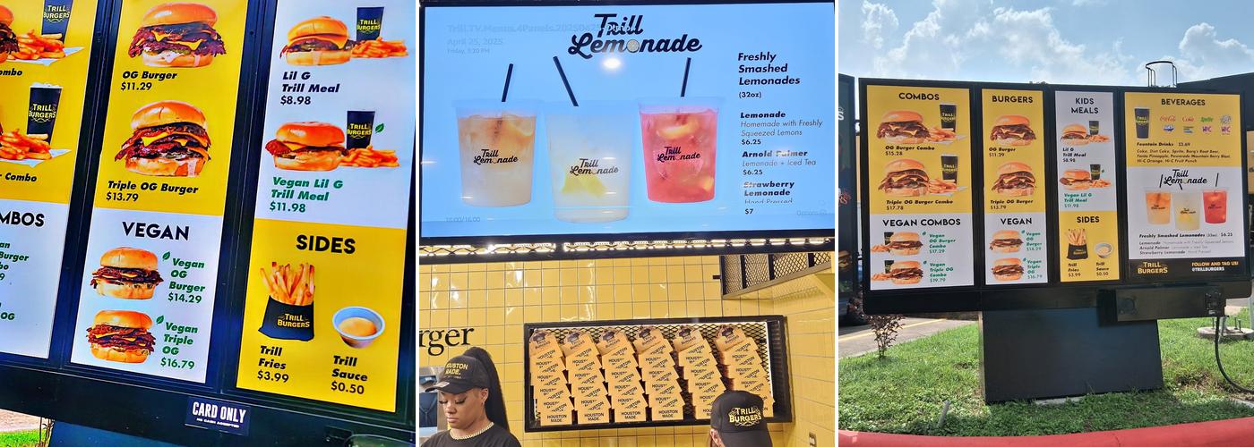 Trill Burgers Menu