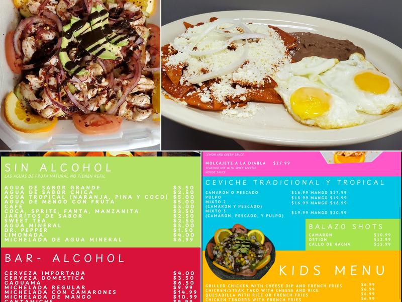 Mariscos tierra caliente restaurante mexicano Menu
