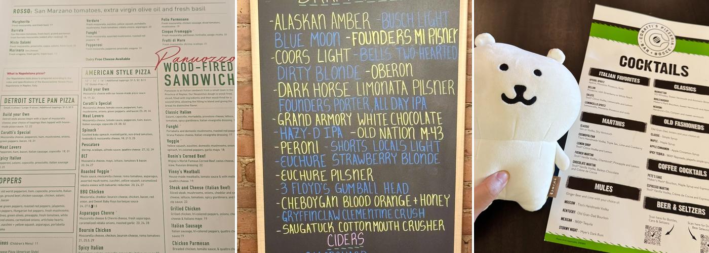 Coratti's Pizzeria Bar & Bocce Menu