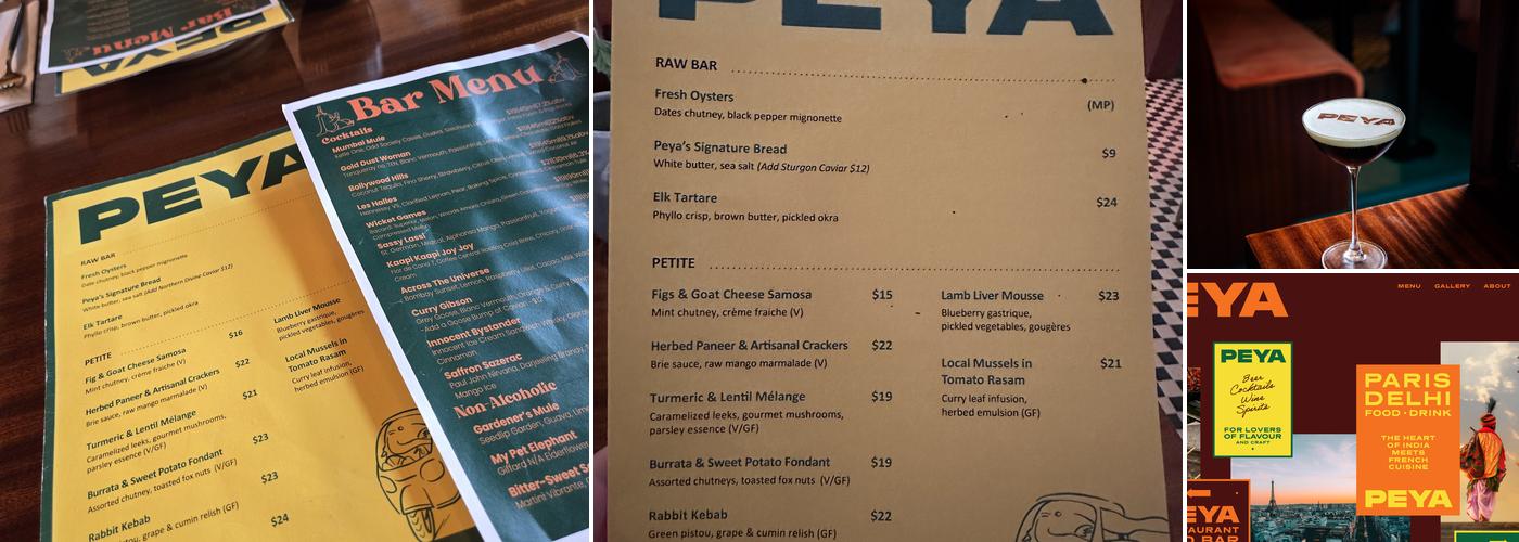 Peya Menu
