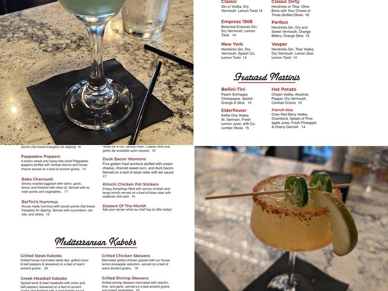 BarTini's Menu
