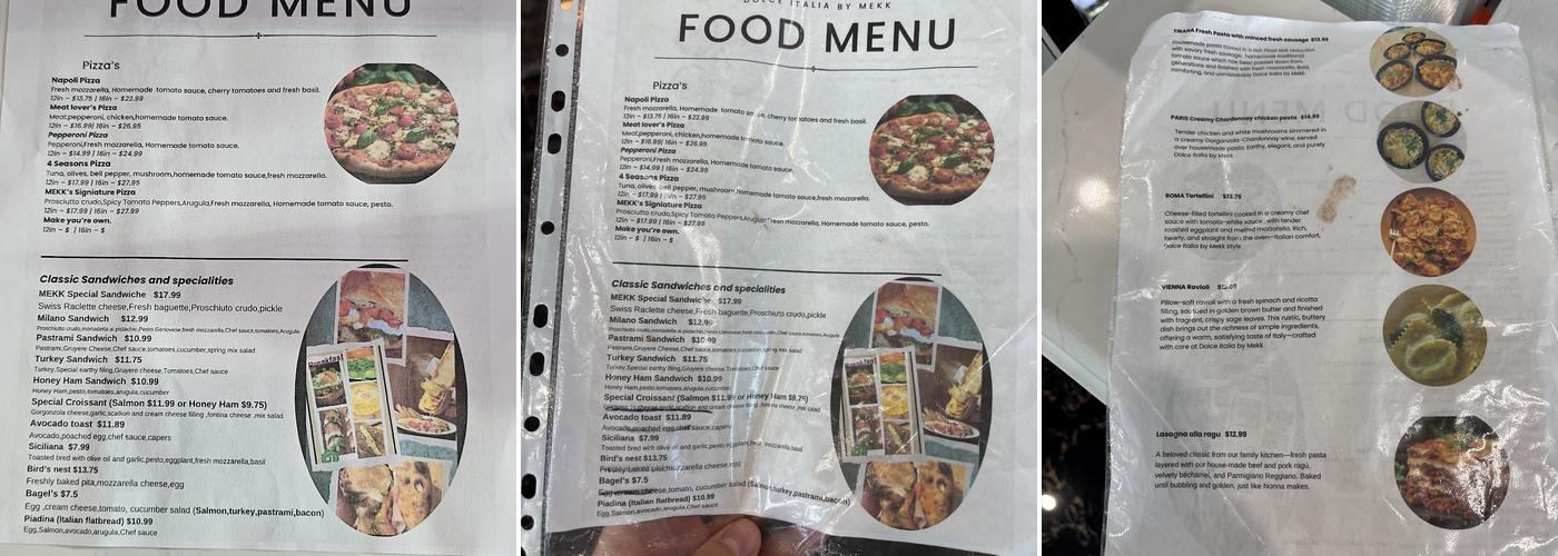 Dolce Italia by MEKK Menu