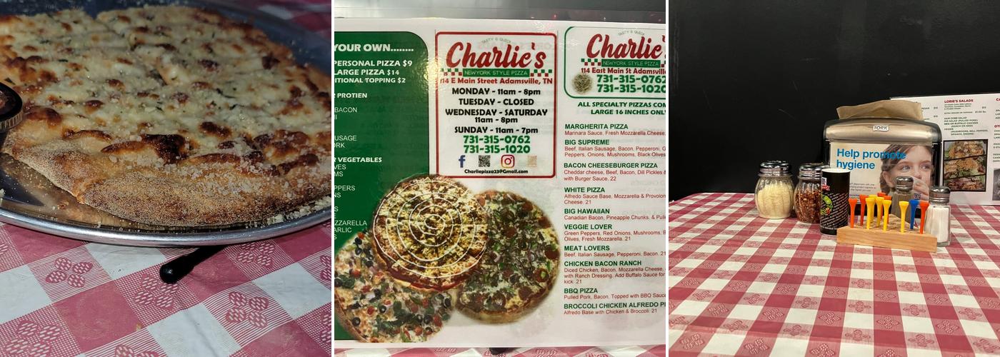 Charlie's New York Style Pizza Menu