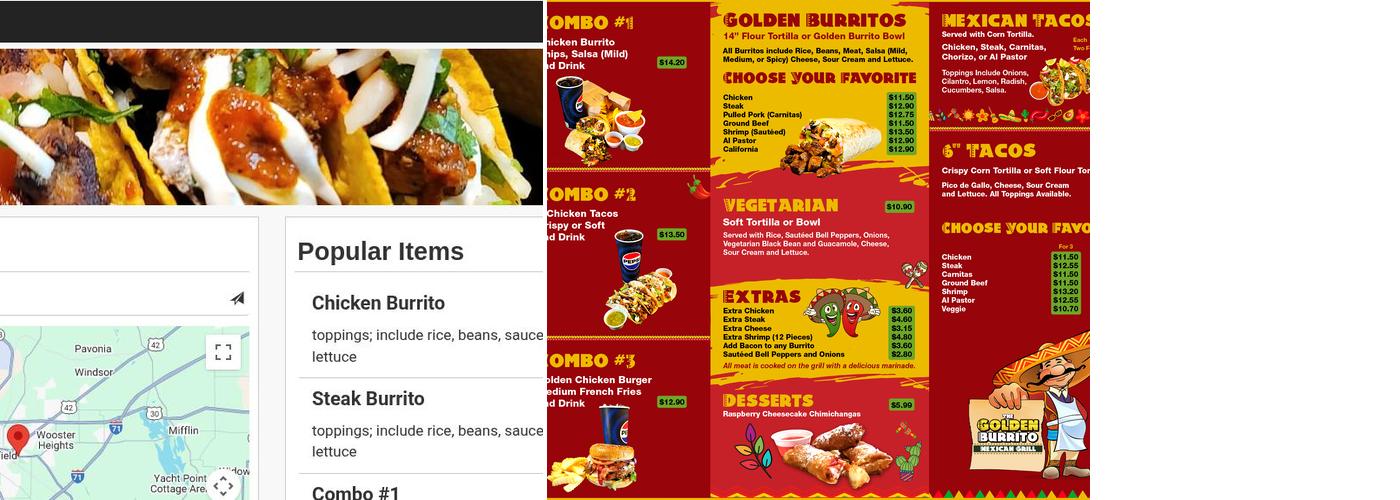 The Golden Burrito Akron Menu