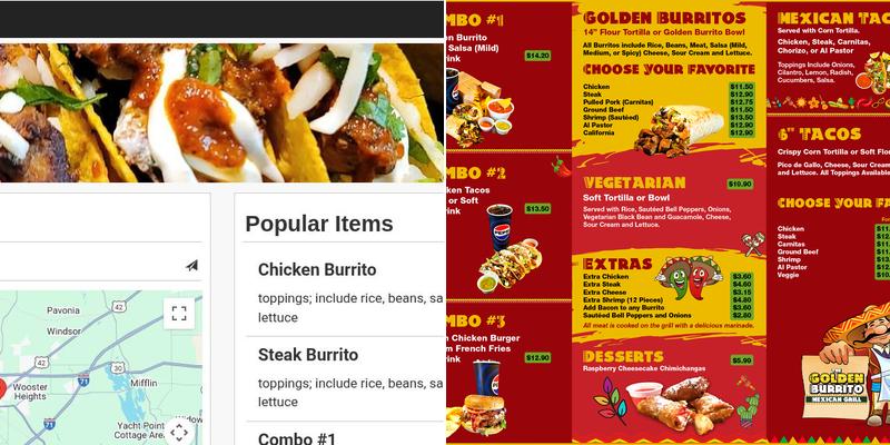 The Golden Burrito Akron Menu