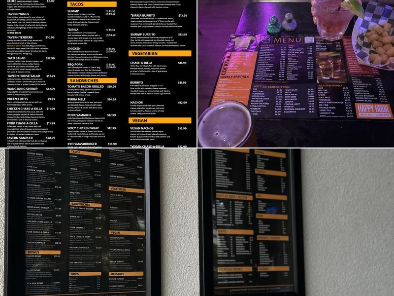 The Tavern East Menu