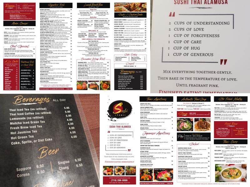 SUSHI THAI ALAMOSA Menu