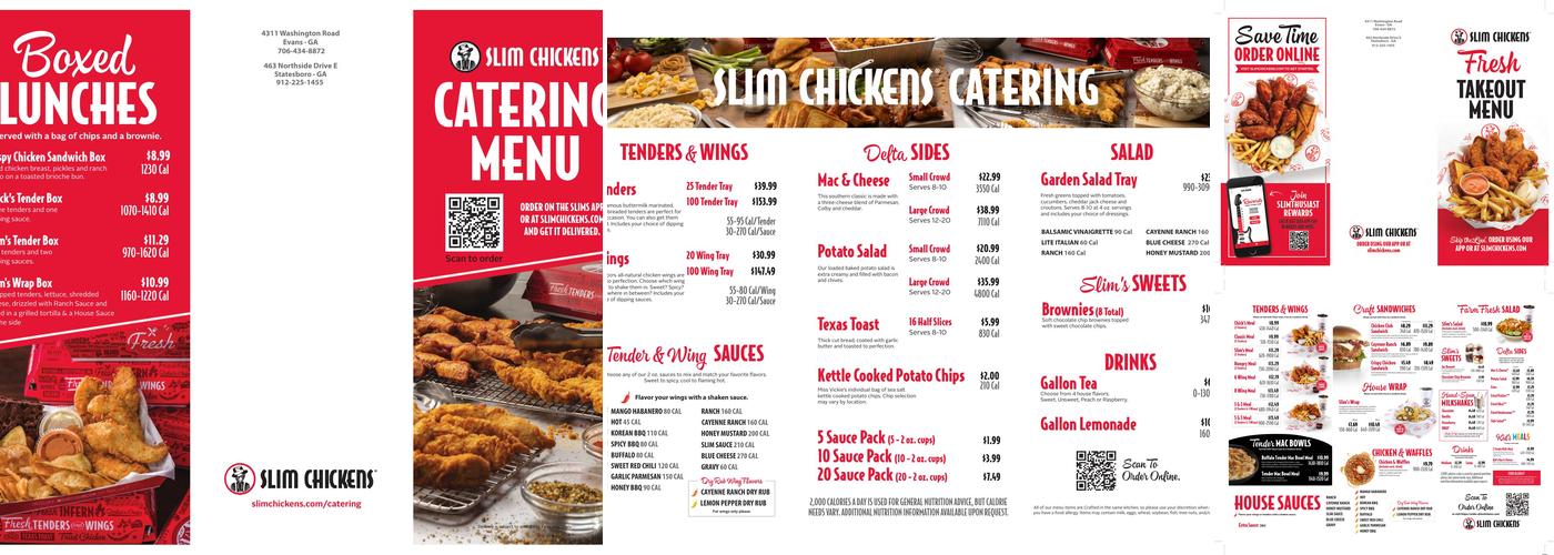 Slim Chickens Menu