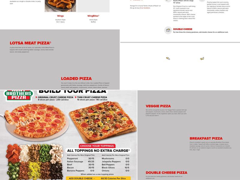 Hunt Brothers Pizza Menu