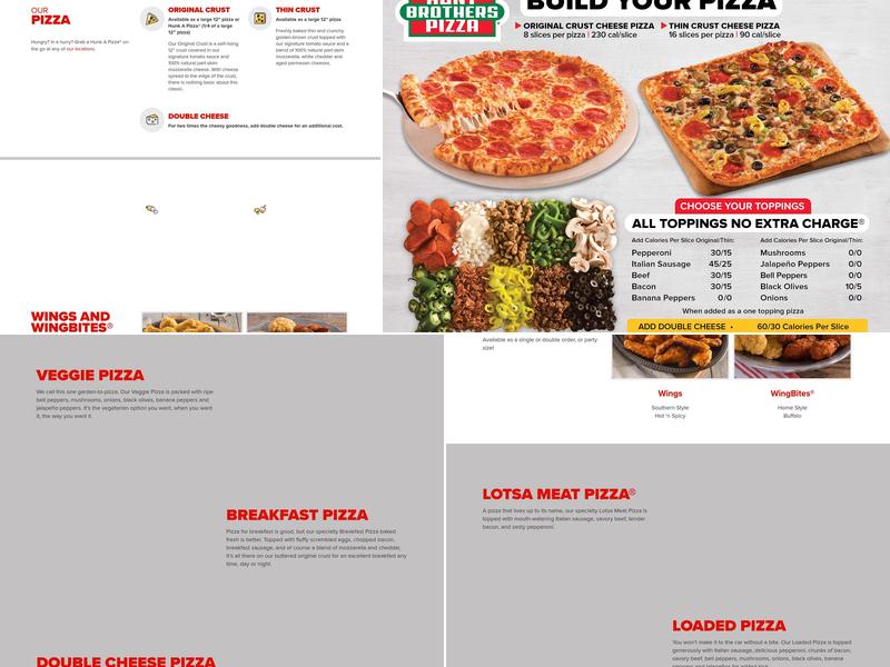 Hunt Brothers Pizza Menu