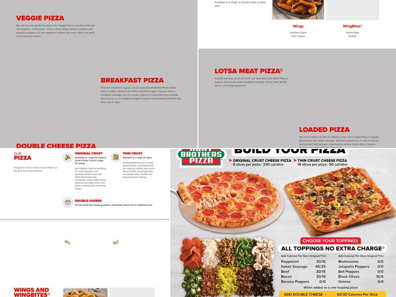 Hunt Brothers Pizza Menu