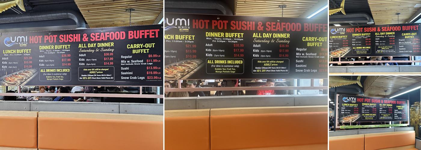Umi Hotpot Sushi & Seafood Buffet Menu