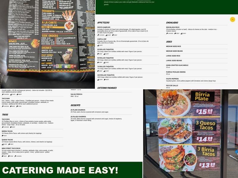 Abelardo’s Mexican Fresh Menu